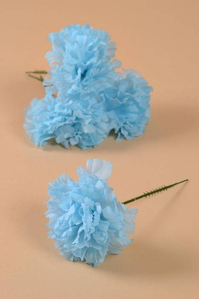 7" SILK CARNATION PICK LIGHT BLUE PKG/100