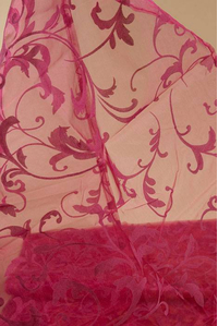 25" X 3YDS SHEER DAMASK SHEET FUCHSIA