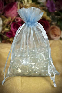 5" X 7" SHEER POUCHES BAG LIGHT BLUE PKG/12