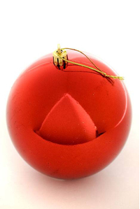 100MM SHINY PLASTIC BALL RED PKG/6