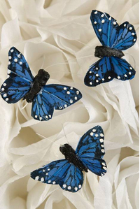 1'' MINI BUTTERFLY BLUE PKG/12