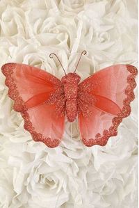 6" SHEER BUTTERFLY RED