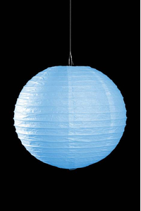 12" ROUND PAPER LANTERN LIGHT BLUE