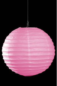 16" ROUND PAPER LANTERN PINK