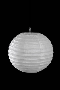 8" ROUND PAPER LANTERN WHITE