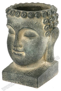 13.5" CONCRETE BUDDHA HEAD PLANTER