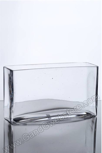 3" X 12" X 6" RECTANGLE GLASS VASE CLEAR