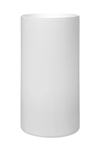 4" X 8" CYLINDER GLASS VASE WHITE