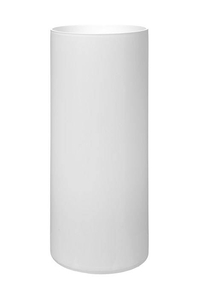 4" X 10" CYLINDER GLASS VASE WHITE