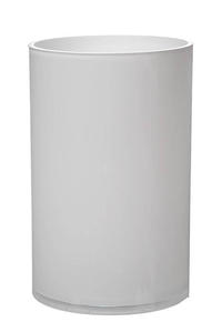 5" X 8" CYLINDER GLASS VASE WHITE