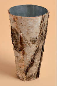 4.5" X 9" BIRCH VASE W/ZINC NATURAL