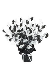 15" GRADUATE CAP GLEAM 'N BURST CENTERPIECE BLACK