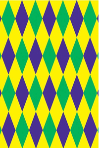 4FT X 30FT MARDI GRAS HARLEQUIN BACKDROP GREEN/PURPLE/YELLOW