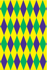 4FT X 30FT MARDI GRAS HARLEQUIN BACKDROP GREEN/PURPLE/YELLOW