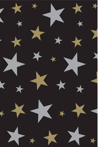 4FT X 30FT STAR BACKDROP BLACK/GOLD/SILVER