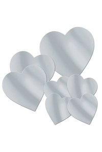 FOIL HEART CUTOUTS SILVER PKG/7