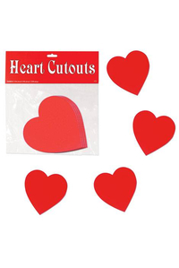 4"  HEART CUTOUTS RED PKG/10