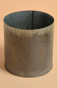 6.75" X 6.75" NORAH VASE ZINC RUSTED GRAY