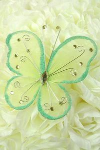 5" WIRED DECORATION BUTTERFLY APPLE GREEN