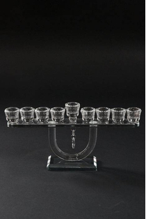 12.5" X 6.25" CRYSTAL 9-LITE CANDLE HOLDER CLEAR