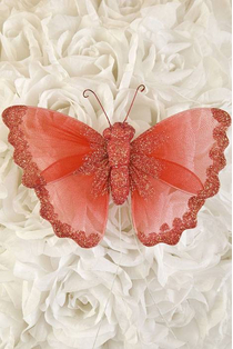 6" SHEER BUTTERFLY RED