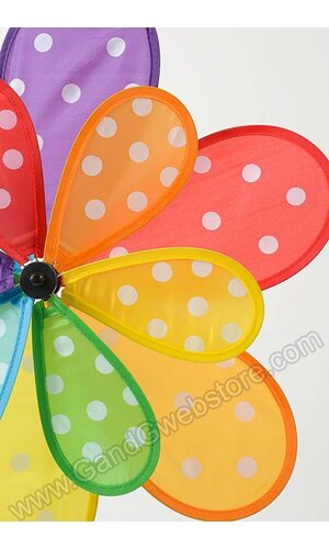 16" FABRIC DOUBLE DOTTED PIN-WHEEL MULTI-COLOR
