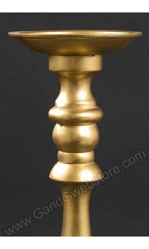 6.25" X 24.5" ALUMINUM CANDLE STAND GOLD