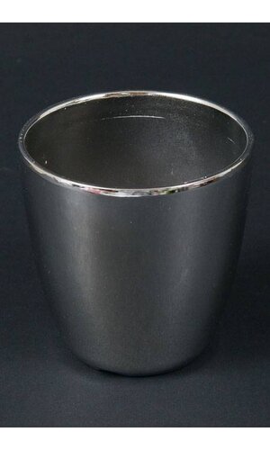 3.75" X 3.75" PLASTIC POT PLATED SILVER