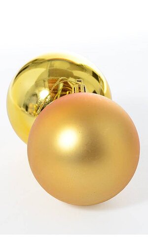 3" SHINY/MATT PLASTIC BALL GOLD PKG/6