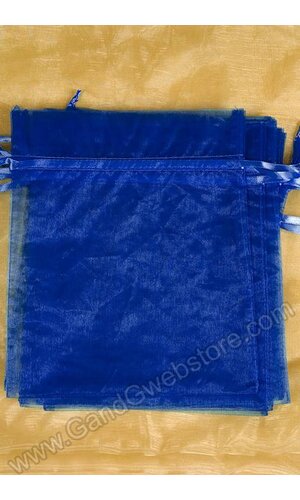 8" X 10" ORGANZA BAG ROYAL BLUE PKG/12