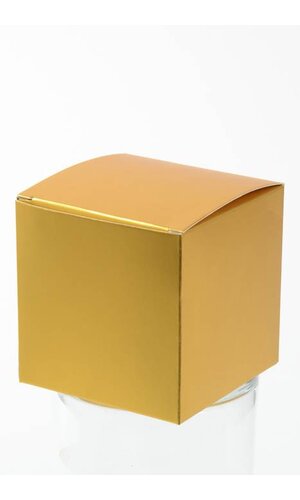 3" CUBE PAPER GIFT BOX GOLD PKG/24