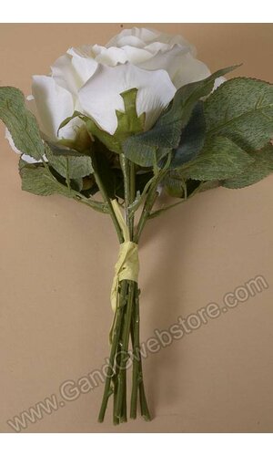 11" ROSE BOUQUET WHITE