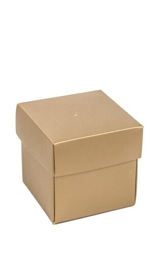 2" CUBE PAPER GIFT BOX W/LID GOLD PKG/24