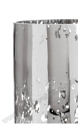 4" X 8" MERCURY GLASS CYLINDER VASE SILVER