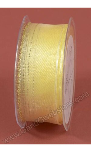 1.5" X 25YDS SIDE PULL BOW W/GOLD TRIM YELLOW