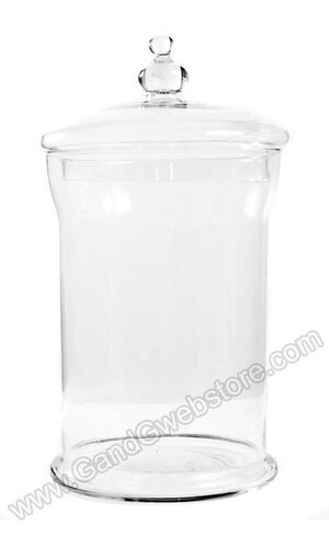 8.5" X 16.25" GLASS DOME W/LID CLEAR