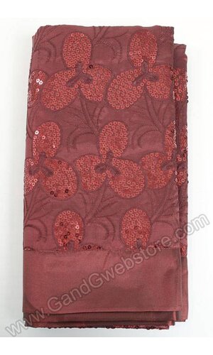 56" X 114" SEQUIN EMBROIDERED TABLE COVER BURGUNDY