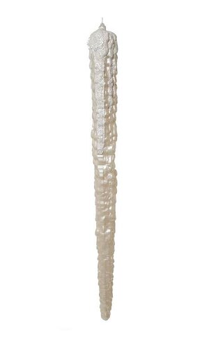 36" PLASTIC ICICLE W/GLITTER CANDY APPLE WHITE