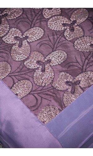 56" X 114" SEQUIN EMBROIDERED TABLE COVER PLUM