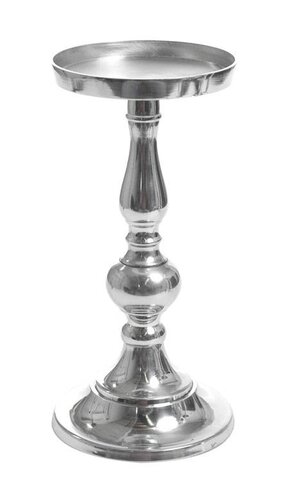 10" ALUMINUM CANDLE HOLDER SILVER