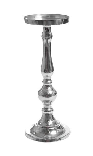 13" ALUMINUM CANDLE HOLDER SILVER