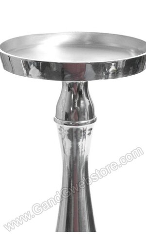15.5" ALUMINUM CANDLE HOLDER SILVER
