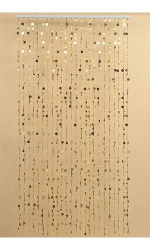 71" X 35.5" "BUBBLES" BEADED CURTAIN GOLD
