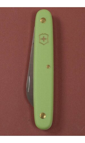 4" SWISS FLORAL STRAIGHT KNIFE GREEN HANDLE