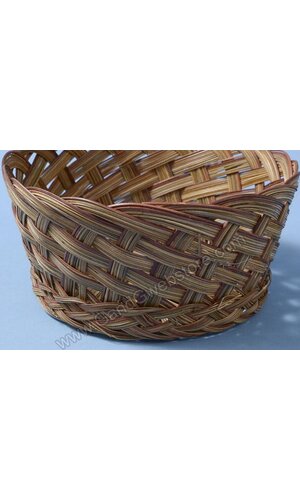 8.75" ROUND COCO BOWL RED/BROWN PKG/6
