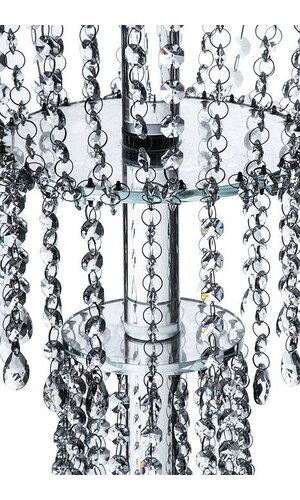 12" X 34" CRYSTAL BEAD ROUND CAKE STAND CLEAR