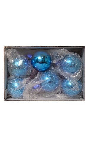 60mm Gloss Glass Ball Ornament Royal Blue Pkg/12