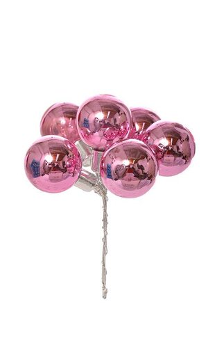 35mm Gloss Glass Ball Ornament Pink Pkg/72