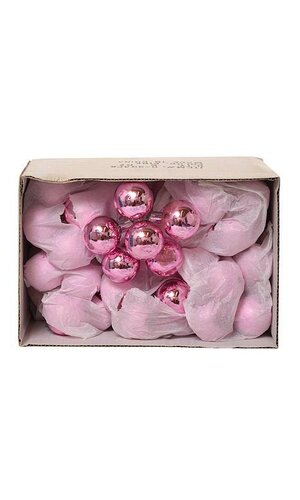 35mm Gloss Glass Ball Ornament Pink Pkg/72