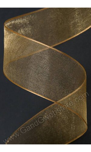 1.5" X 25YDS WIRED SHEER ENCORE RIBBON GOLD #9
